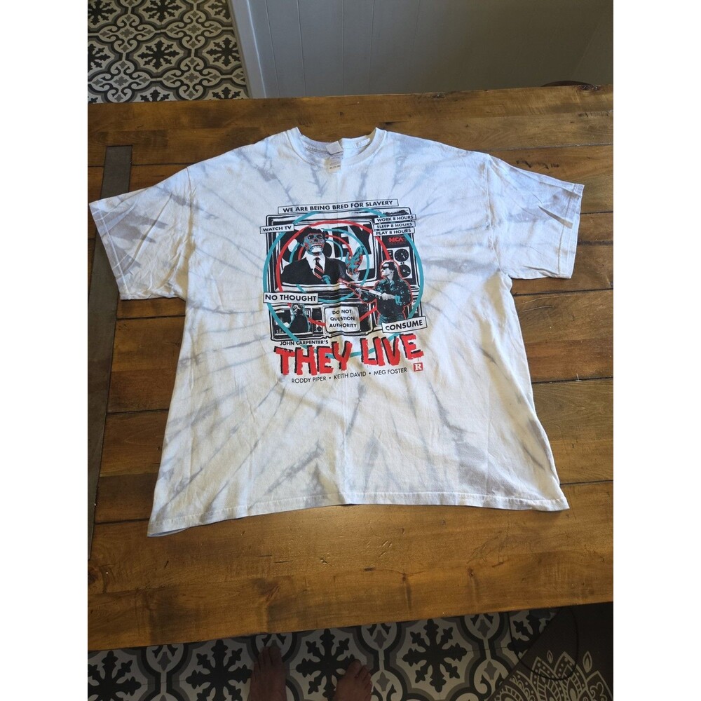 they live john carpenter movie  shirt 2xl colortone tie dye roddy piper obey